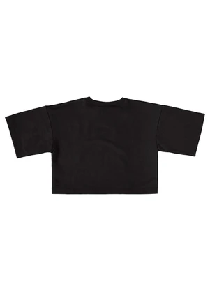 Gloss - Blusa Cropped Infantil Básica Infantil Preto - GLOSS