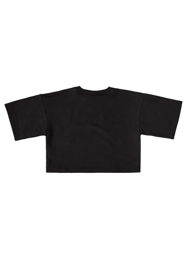 Gloss - Blusa Cropped Infantil Básica Infantil Preto 2