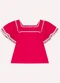 Nanai - Blusa Cropped Infantil com Aviamentos Rosa - variação: Rosa