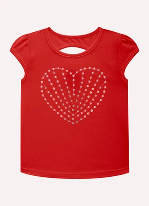 Kyly - Blusa Cropped Infantil com Lantejoulas Vermelho - KYLY
