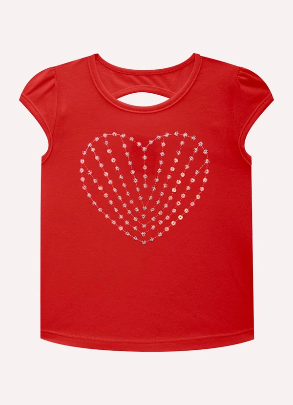 Kyly - Blusa Cropped Infantil com Lantejoulas Vermelho 2