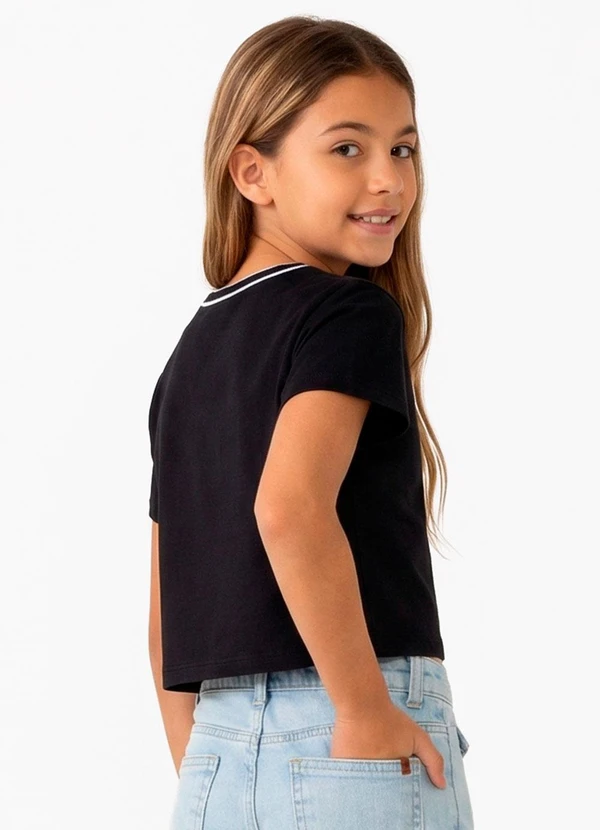Marisol - Blusa Cropped Infantil Feminina Preto 2