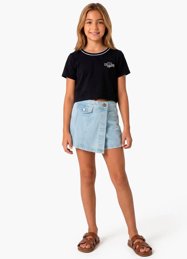 Marisol - Blusa Cropped Infantil Feminina Preto 3