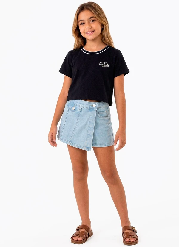 Marisol - Blusa Cropped Infantil Feminina Preto 5