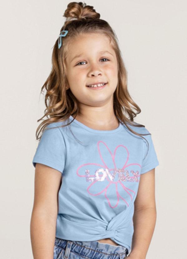 Brandili - Blusa Cropped Infantil Menina Azul