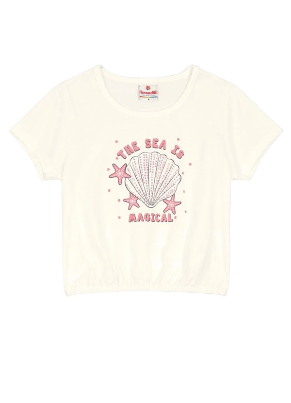 Brandili - Blusa Cropped Infantil Menina Bege 3