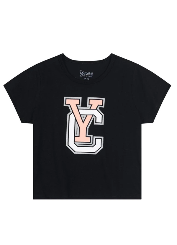 Young Class - Blusa Cropped Infantil Menina Preto 3