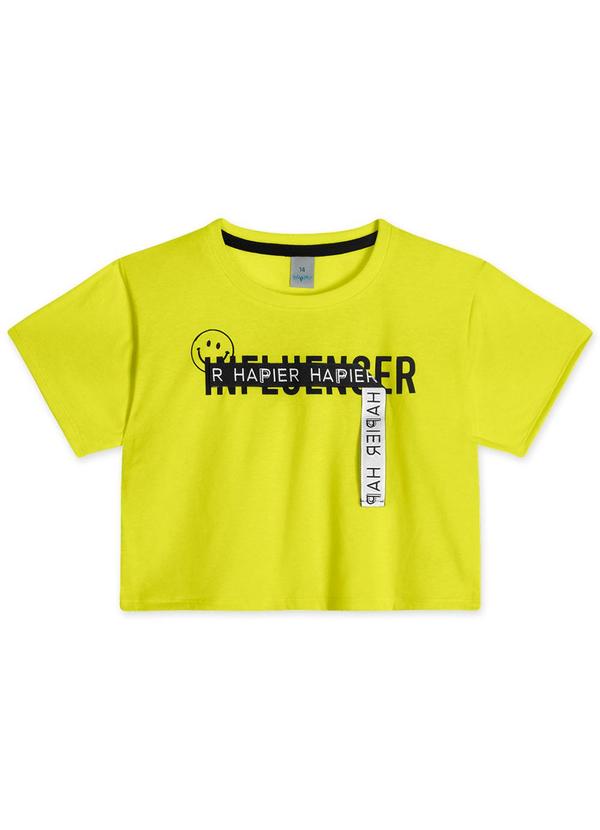 Hapier - Blusa Cropped Juvenil Feminina Amarelo