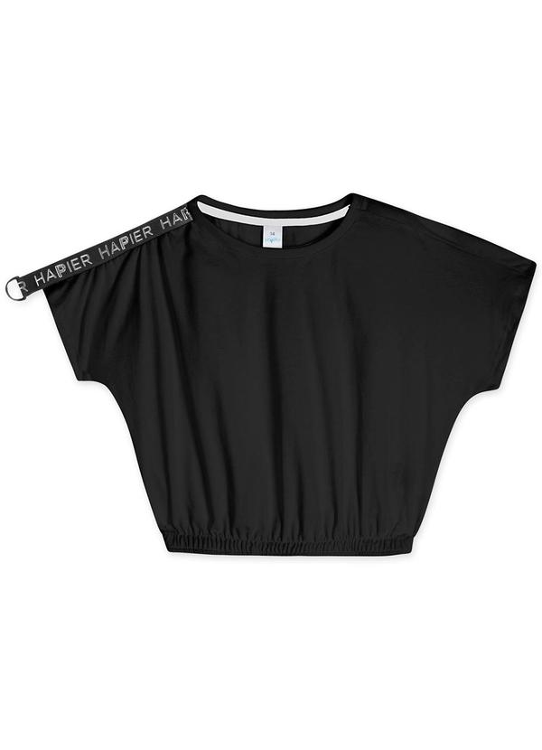 Hapier - Blusa Cropped Juvenil Feminina Preto