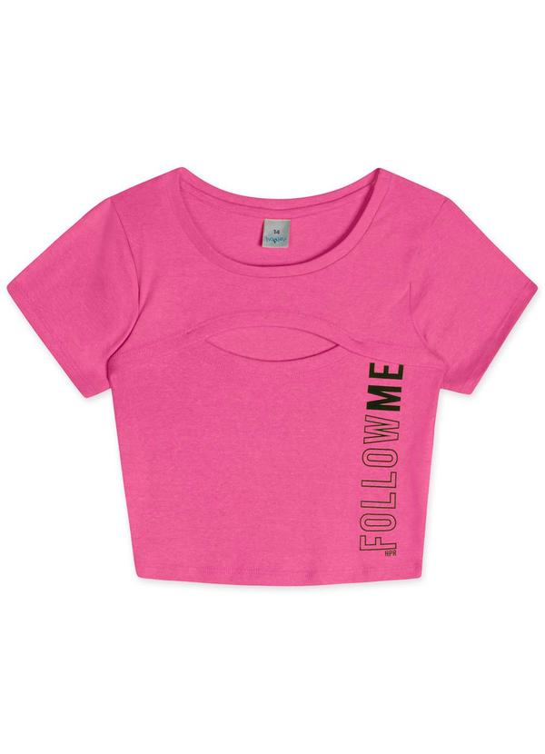 Hapier - Blusa Cropped Juvenil Feminina Rosa