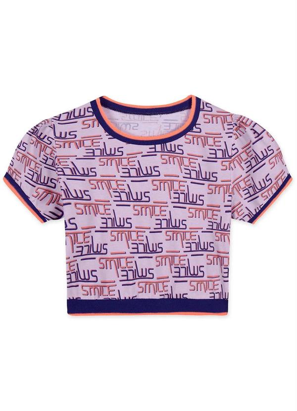 Hapier - Blusa Cropped Malha Menina Lilás