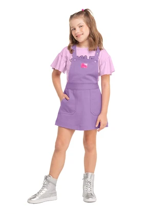 Marisol - Blusa Cropped Manga Curta Infantil Roxo - MARISOL