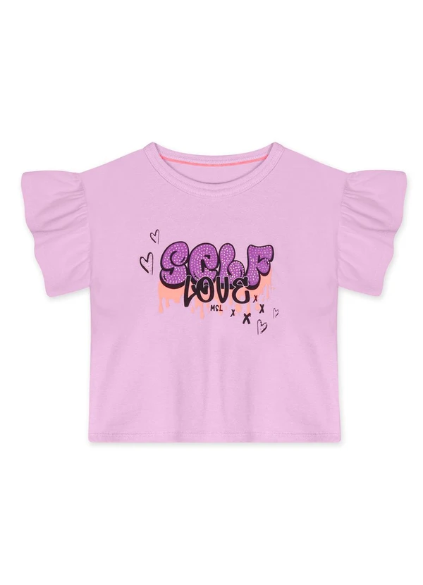 Marisol - Blusa Cropped Manga Curta Infantil Roxo 2