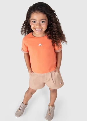 Lilica Ripilica - Blusa Cropped Manga Curta Laranja - LILICA RIPILICA