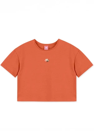 Lilica Ripilica - Blusa Cropped Manga Curta Laranja - LILICA RIPILICA