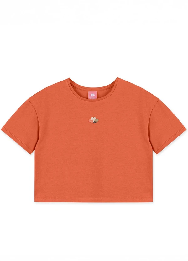 Lilica Ripilica - Blusa Cropped Manga Curta Laranja 2