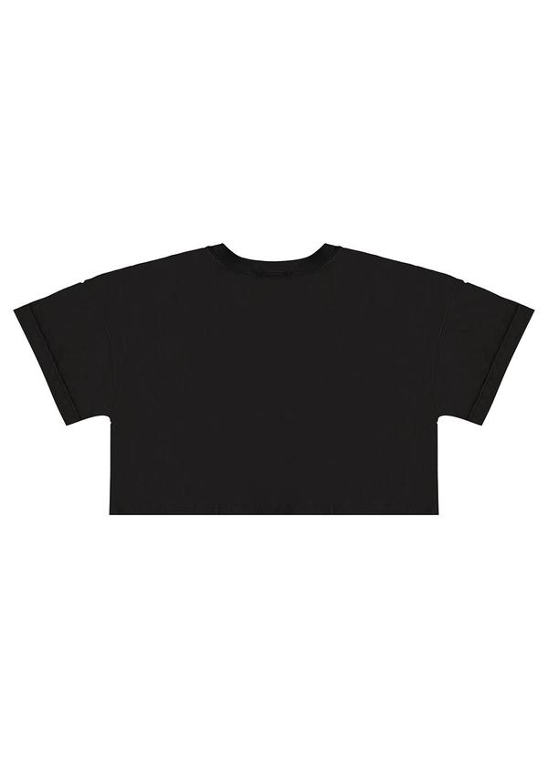 Gloss - Blusa Cropped Manga Curta Menina Preto 4