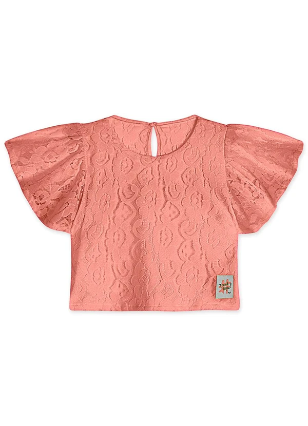 Marisol - Blusa Cropped Renda Feminino Rosa 3