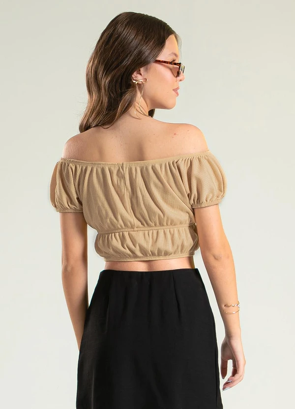 Cativa Teen - Blusa Cropped Tomara que Caia Caramelo 2