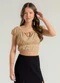 Cativa Teen - Blusa Cropped Tomara que Caia Caramelo - variação: Caramelo