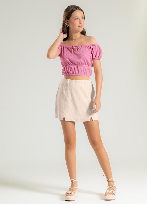 Cativa Teen - Blusa Cropped Tomara que Caia Rosa 4