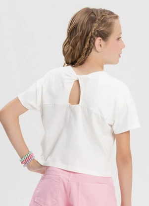 Alakazoo - Blusa de com Torção Posterior Branco - ALAKAZOO