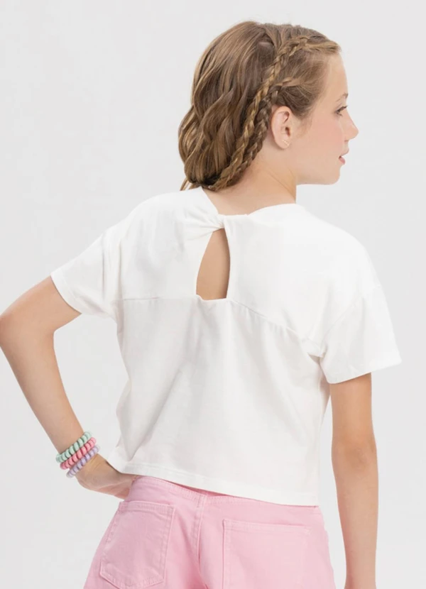 Alakazoo - Blusa de com Torção Posterior Branco 2