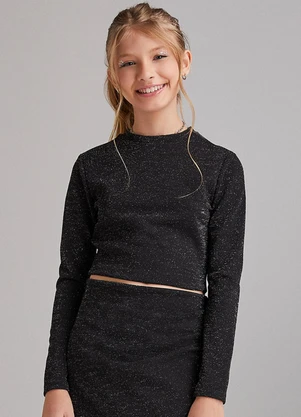 I Am - Blusa de Lurex Black Preto - I AM