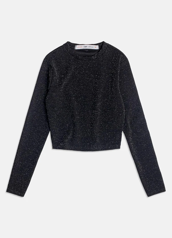 I Am - Blusa de Lurex Black Preto 5