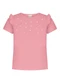Alakazoo - Blusa de Mangas Curtas Menina com Pérolas Rosa - variação: Rosa