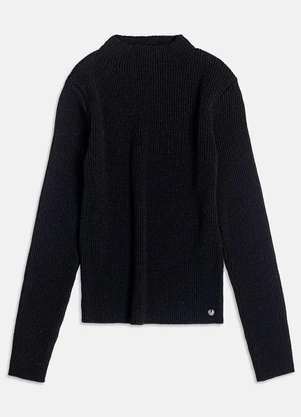 I Am - Blusa de Tricot Canelado Preto - I AM