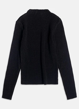 I Am - Blusa de Tricot Canelado Preto - I AM