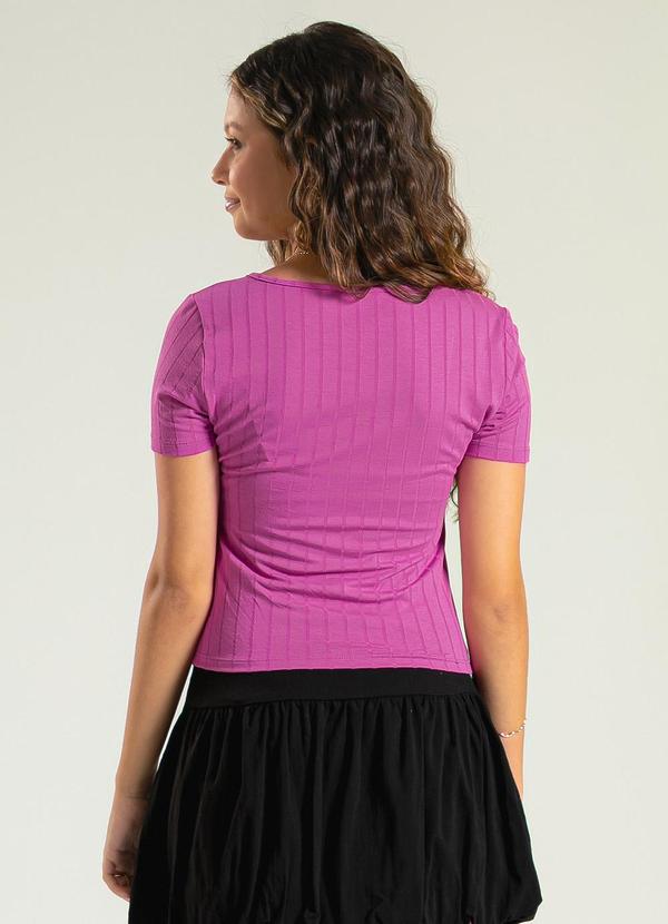 Cativa Teen - Blusa Decote Quadrado Canelada Roxo 2