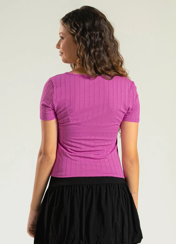 Cativa Teen - Blusa Decote Quadrado Canelada Roxo 2