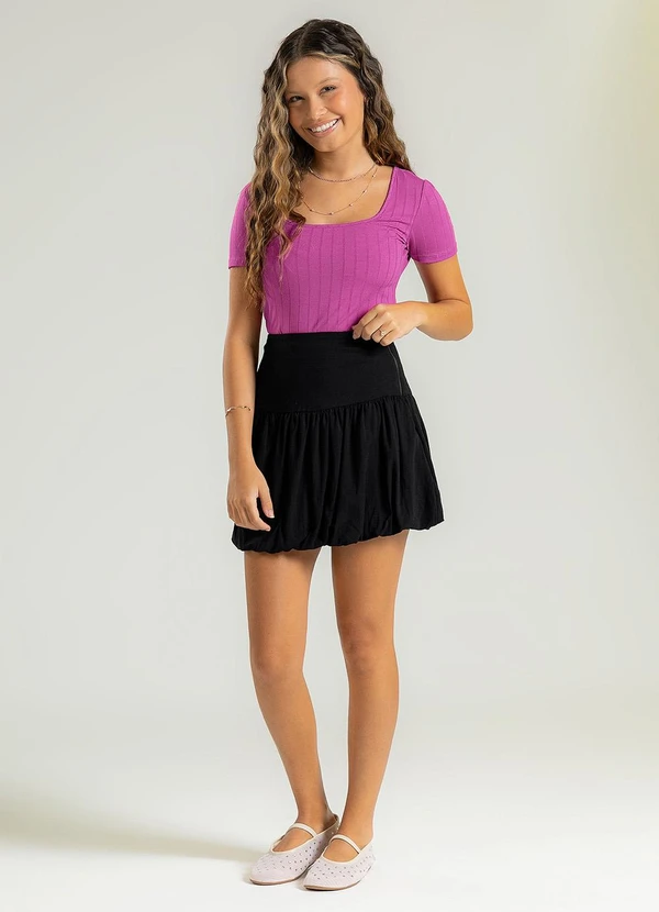 Cativa Teen - Blusa Decote Quadrado Canelada Roxo 3