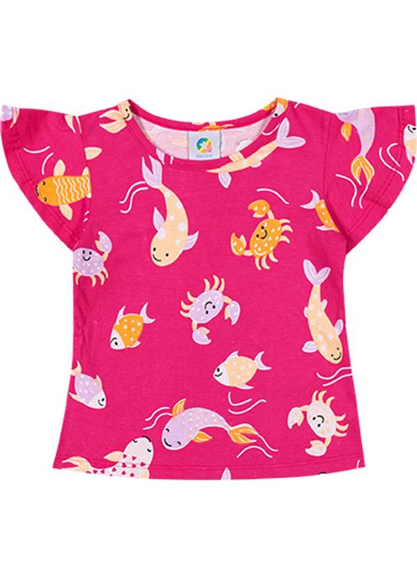 Alenice - Blusa Diversão de Verão Menina Rosa