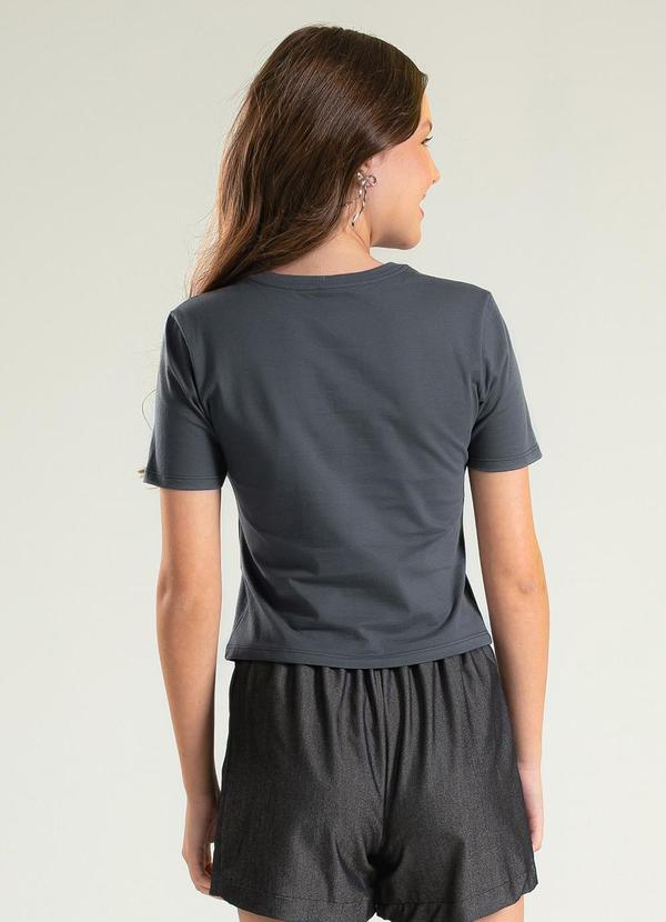 Cativa Teen - Blusa em Algodão Cinza Escuro 2