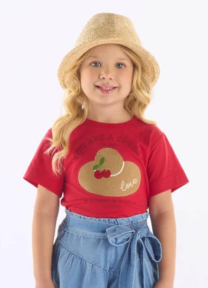 Up Baby - Blusa em Algodão Infantil Vermelho - UP BABY