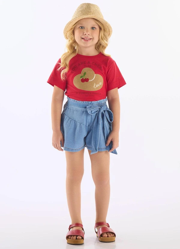 Up Baby - Blusa em Algodão Infantil Vermelho 2