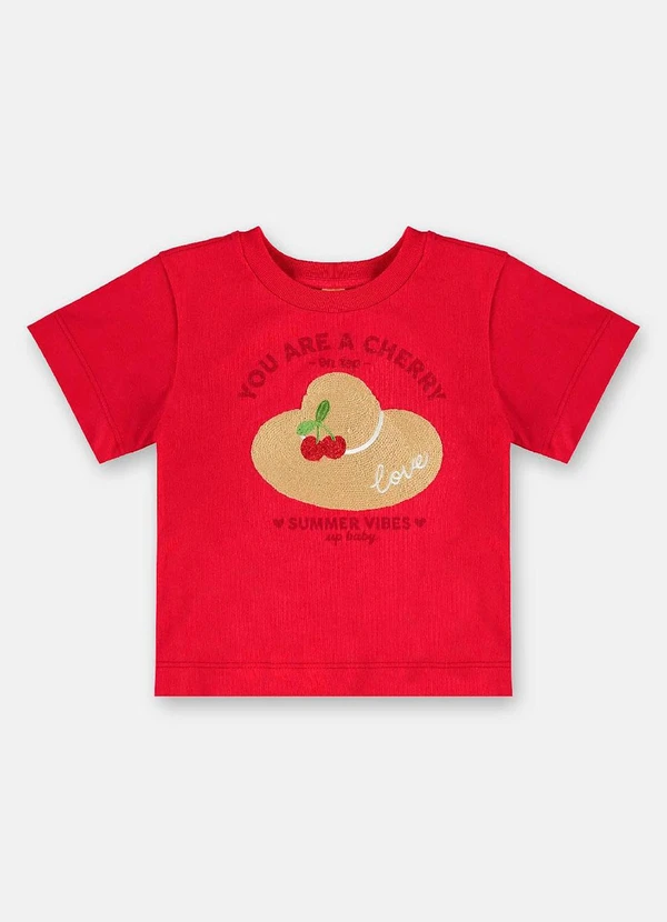 Up Baby - Blusa em Algodão Infantil Vermelho 3