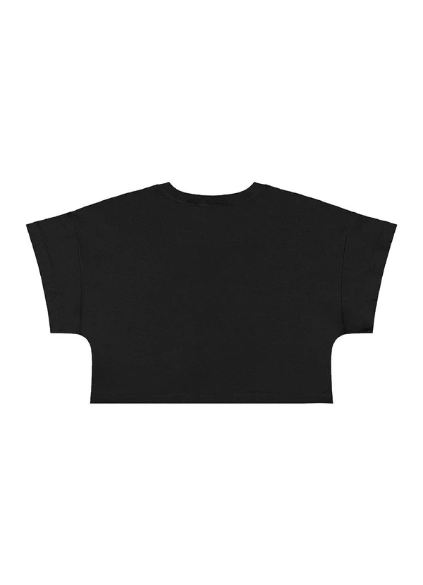 Gloss - Blusa em Algodão Juvenil Manga Curta Gloss Preto 4