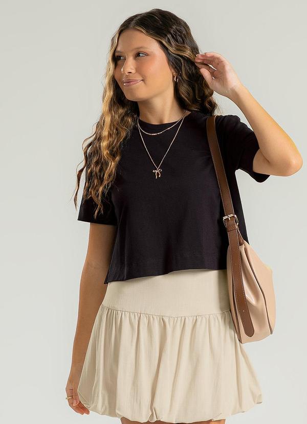 Cativa Teen - Blusa em Algodão Preto