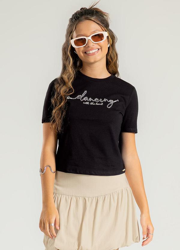 Cativa Teen - Blusa em Algodão Preto