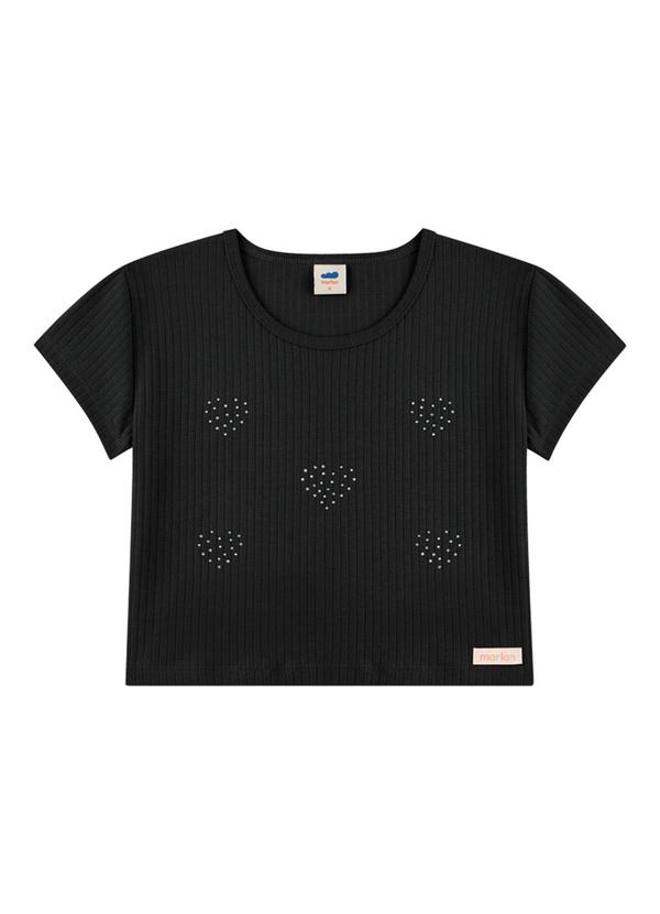 Marlan - Blusa em Canelado Pa Preto