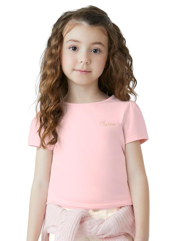 Carinhoso - Blusa em Cotton com Bordado Rosa