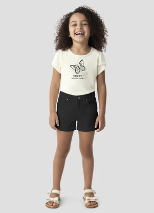 Kely Kety - Blusa em Cotton com em Relevo e Glitter Bege - KELY KETY