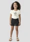 Kely Kety - Blusa em Cotton com em Relevo e Glitter Bege - variação: Bege