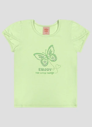 Kely Kety - Blusa em Cotton com em Relevo e Glitter Verde - KELY KETY