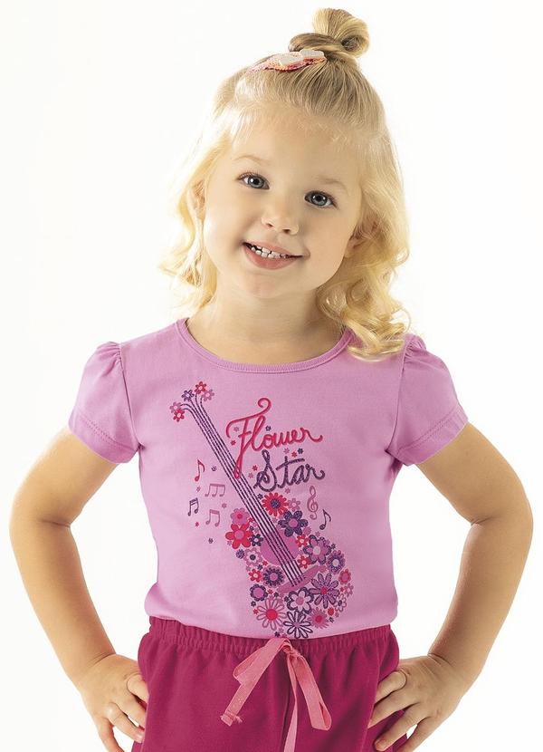 Cativa Kids - Blusa em Malha com Glitter Rosa