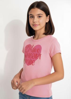 Blusa em Malha Estampada (Rosa)
